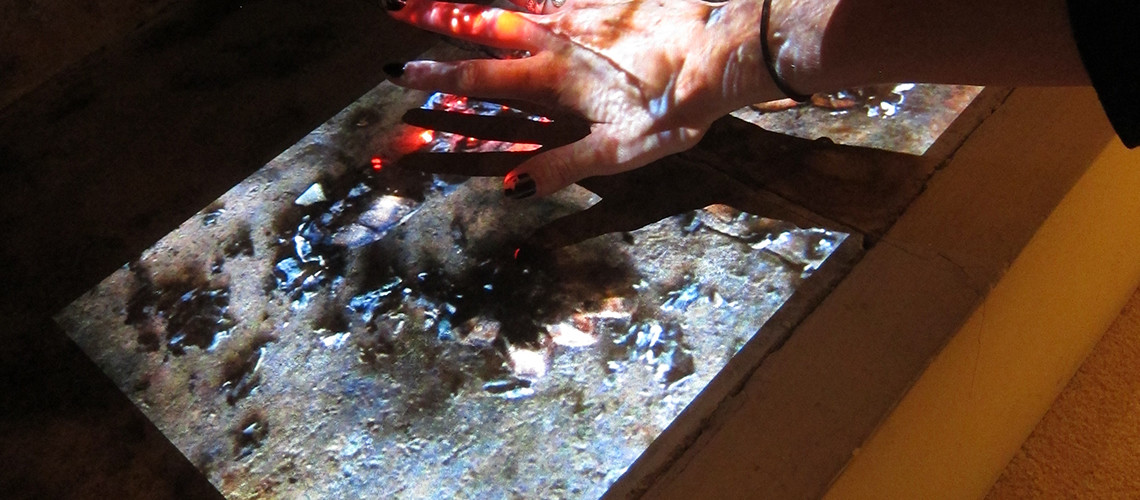 BURN – Video projected in a fire place